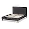 Baxton Studio Valencia Dark Grey Queen Size Platform Bed 141-7835 - alternate 3